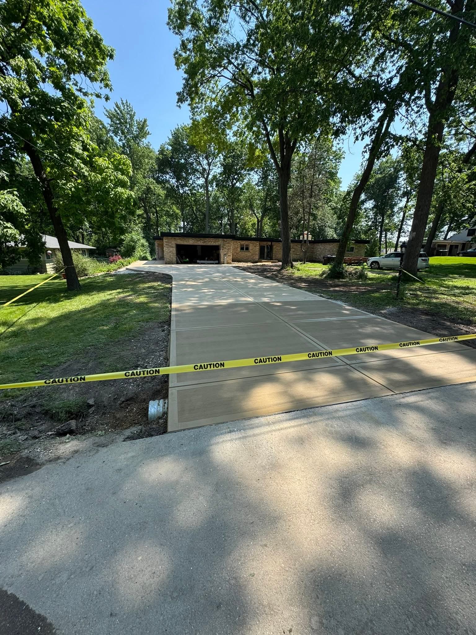 Concrete driveway finish detail